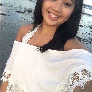 Summer off the shoulder cream top